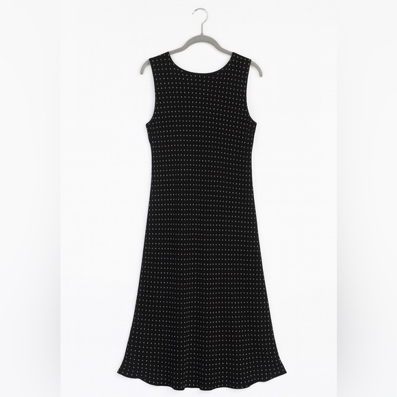 Jessica Howard Vintage Black W White Polka Dots Sleeveless Slip-on Dress Medium - Picture 3 of 3